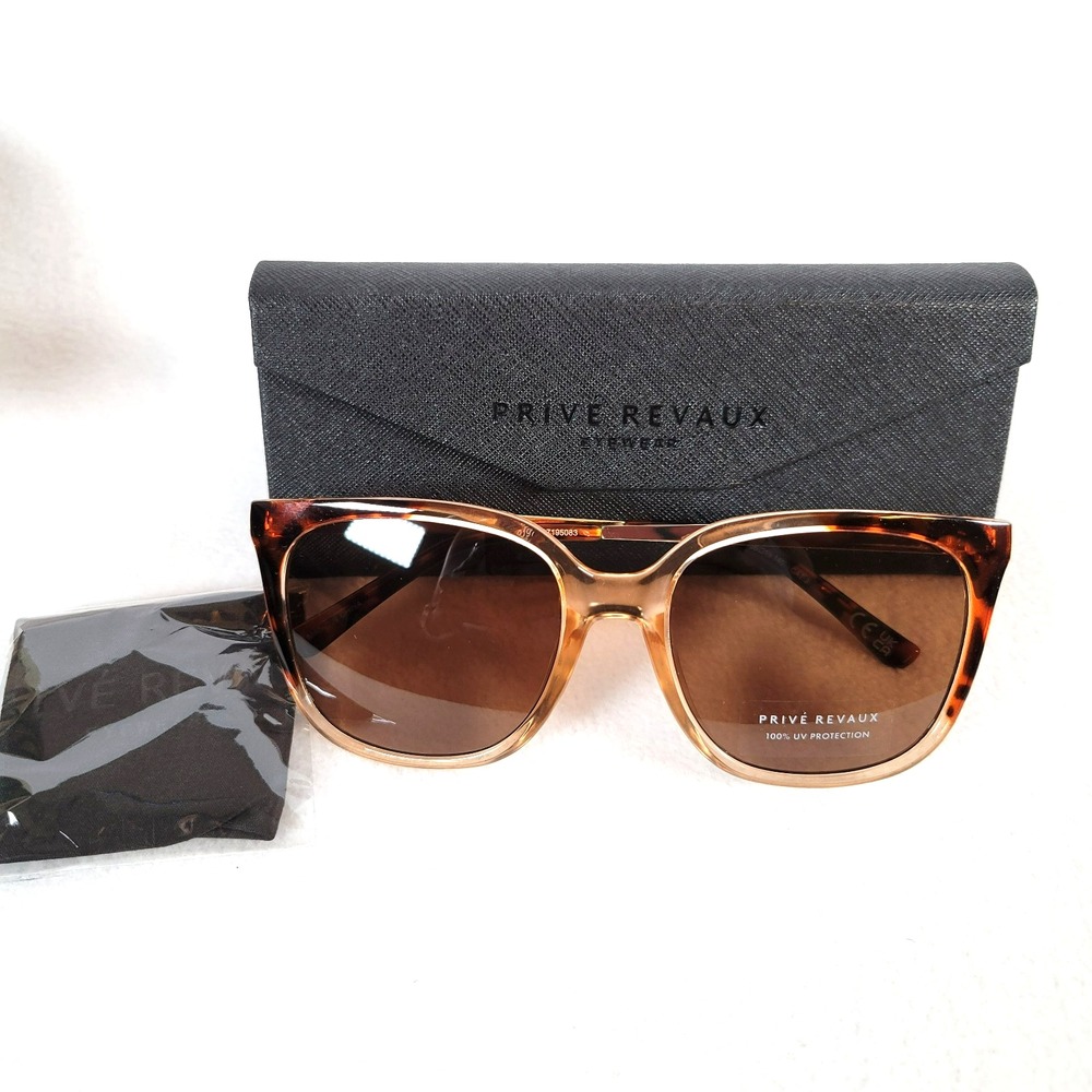 Prive Revaux Womens Bittersuite Polarized Sunglasses Havana Brown Gold Beachy